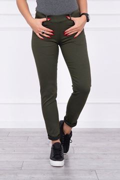 Picture of PLUS SIZE KHAKI STRETCH TROUSER WITH TAPERED LEG